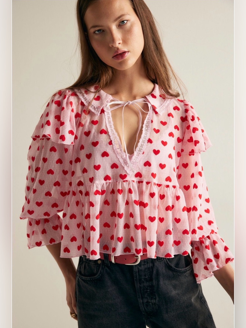 Free People Cordellia Long Sleeve Blouse - NWT Size XS